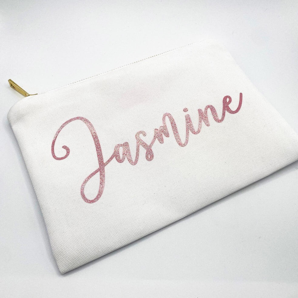 Makeup pouch with name on it