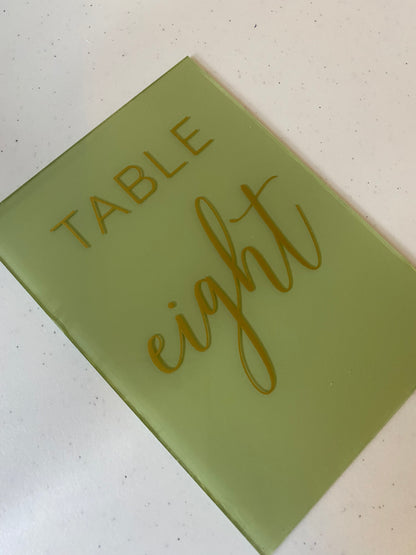 Acrylic Table Number Sign | Weddings & Any Event